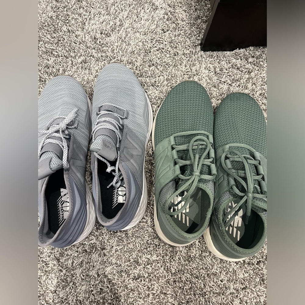 Men’s New Balance size 12 2 sets of sneakers grey and green